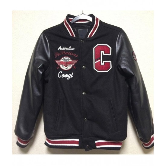 Coogi Australian Black Letterman Jacket Coogi Australian Black Letterman Jacket