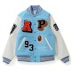 Crazy Patch Bape Wool Varsity Blue Jacket Crazy Patch Bape Wool Varsity Blue Jacket