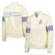 Cream Houston Oilers Line Up Satin Jacket