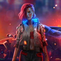 Cyberpunk 2077 Beige Bomber Jacket