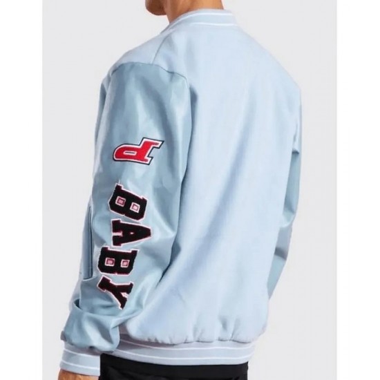 DaBaby Sky Blue Varsity Jacket DaBaby Sky Blue Varsity Jacket
