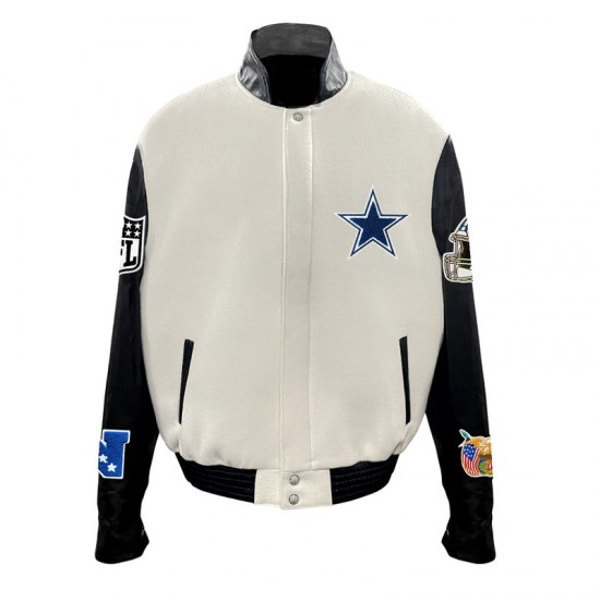 Dallas CowBoys White Varsity Jacket Dallas CowBoys White Varsity Jacket