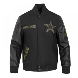 Dallas Cowboys Full-Zip Black Varsity Jacket