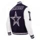 Dallas Cowboys Mashup Rib Varsity Wool and Leather Jacket