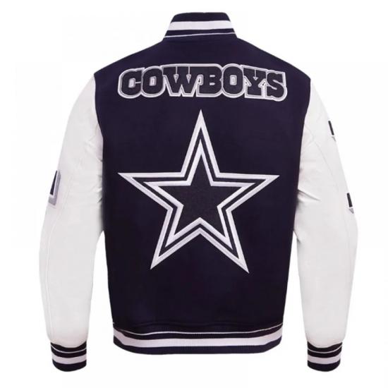 Dallas Cowboys Mashup Rib Varsity Wool and Leather Jacket