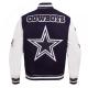 Dallas Cowboys Mashup Rib Varsity Wool and Leather Jacket