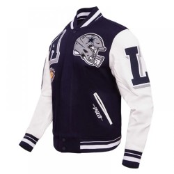 Dallas Cowboys Mashup Rib Varsity Wool and Leather Jacket