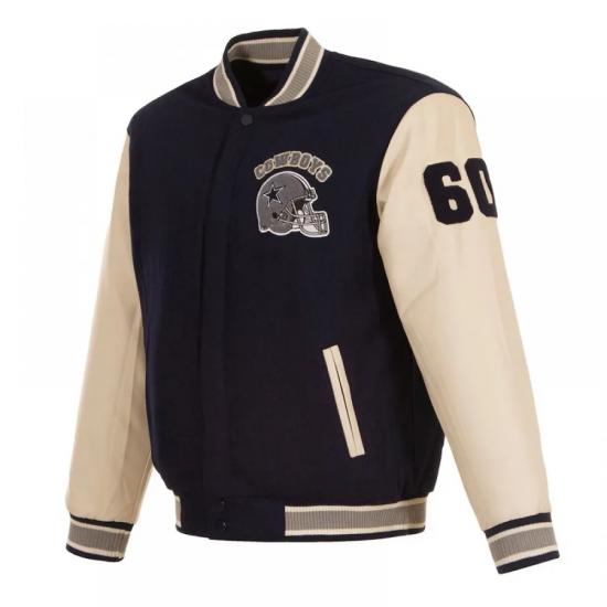 Dallas Cowboys Navy & Cream Varsity Jacket Dallas Cowboys Navy & Cream Varsity Jacket