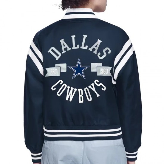 Dallas Cowboys Printed Logo Varsity Satin Jacket