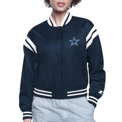 Dallas Cowboys Printed Logo Varsity Satin Jacket 