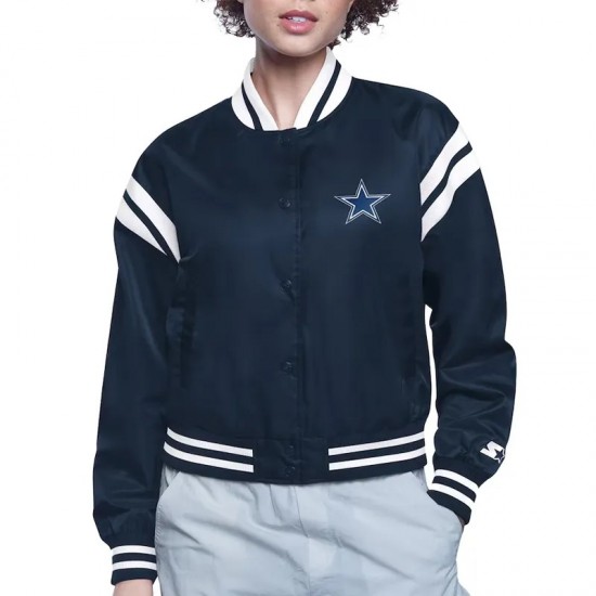 Dallas Cowboys Printed Logo Varsity Satin Jacket