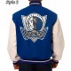 Dallas Mavericks NBA Letterman Blue and White Jacket Dallas Mavericks NBA Letterman Blue and White Jacket