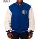 Dallas Mavericks NBA Letterman Blue and White Jacket Dallas Mavericks NBA Letterman Blue and White Jacket