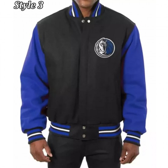 Dallas Mavericks NBA Letterman Blue and White Jacket Dallas Mavericks NBA Letterman Blue and White Jacket