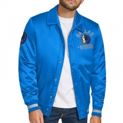 Dallas Mavericks Stitch Appliqué Blue Satin Jacket