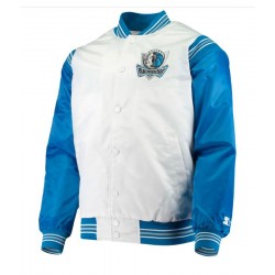 Dallas Mavericks Varsity Blue and White Starter Jacket