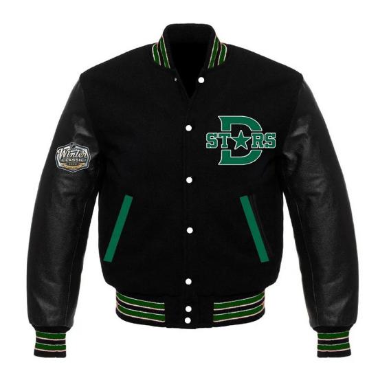Dallas Stars Varsity Wool Leather Jacket
