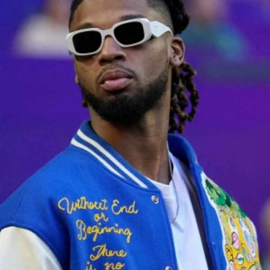 Damar Hamlin Super Bowl Blue Varsity Jacket Damar Hamlin Super Bowl Blue Varsity Jacket