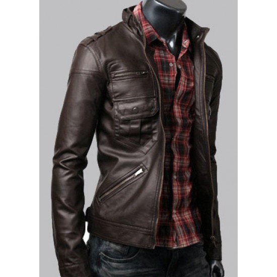 Dark Brown Zip Pocket Jacket Dark Brown Zip Pocket Jacket