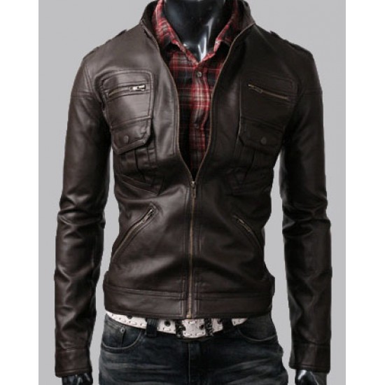 Dark Brown Zip Pocket Jacket Dark Brown Zip Pocket Jacket