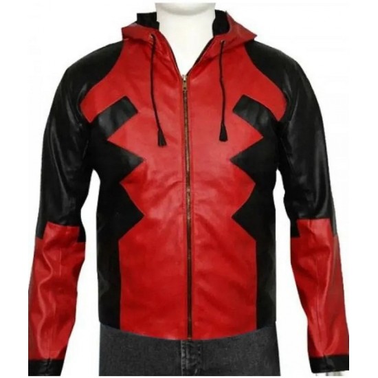 Deadpool Leather Hoodie Costume Deadpool Leather Hoodie Costume