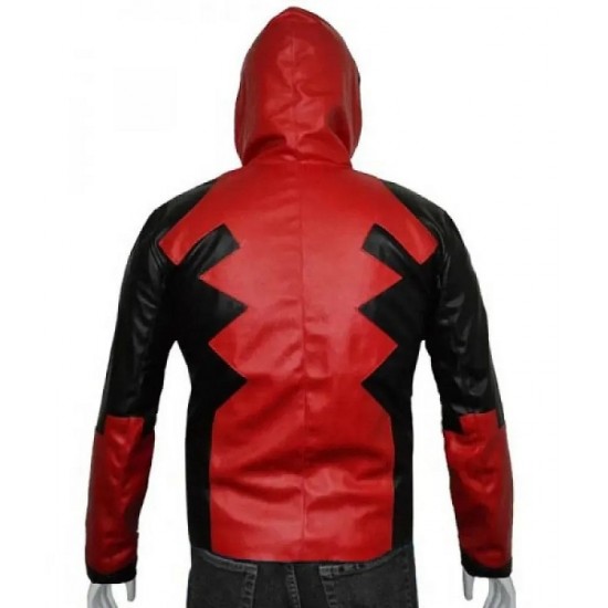 Deadpool Leather Hoodie Costume Deadpool Leather Hoodie Costume