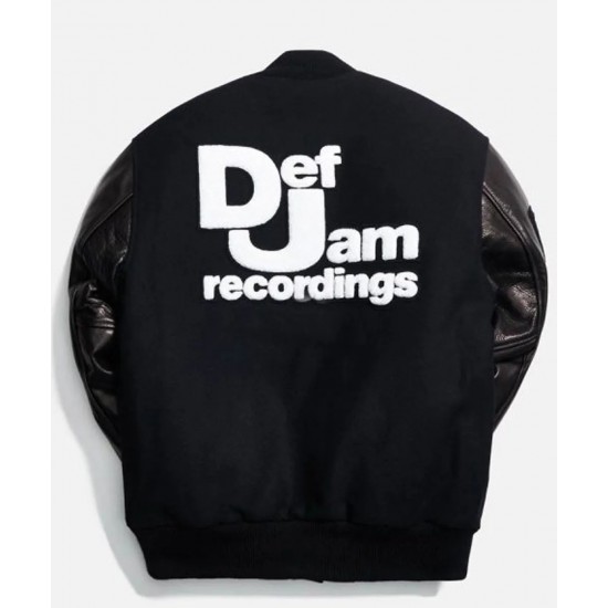 Def Jam Recording Black Varsity Jacket Def Jam Recording Black Varsity Jacket