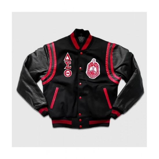Delta Sigma Theta Black Varsity Jacket Delta Sigma Theta Black Varsity Jacket