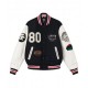 Denim Tears X Our Legacy TTL Black Wool and White Leather Varsity Jacket Denim Tears X Our Legacy TTL Black Wool and White Leather Varsity Jacket