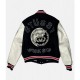 Denim Tears X Our Legacy TTL Black Wool and White Leather Varsity Jacket Denim Tears X Our Legacy TTL Black Wool and White Leather Varsity Jacket