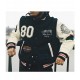 Denim Tears X Our Legacy TTL Black Wool and White Leather Varsity Jacket Denim Tears X Our Legacy TTL Black Wool and White Leather Varsity Jacket