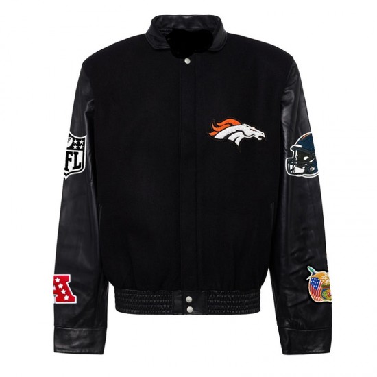 Denver Broncos Black Varsity Jacket Denver Broncos Black Varsity Jacket