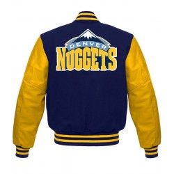 Denver Nuggets Blue & Yellow Varsity Jacket