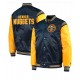 Denver Nuggets Starter Navy Blue and Yellow Satin Jacket
