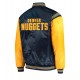 Denver Nuggets Starter Navy Blue and Yellow Satin Jacket