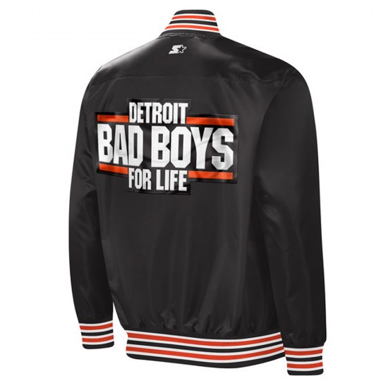 Detroit Bad Boys Black Tradition II Satin Jacket Detroit Bad Boys Black Tradition II Satin Jacket