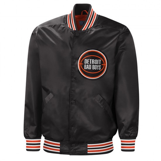 Detroit Bad Boys Black Tradition II Satin Jacket Detroit Bad Boys Black Tradition II Satin Jacket