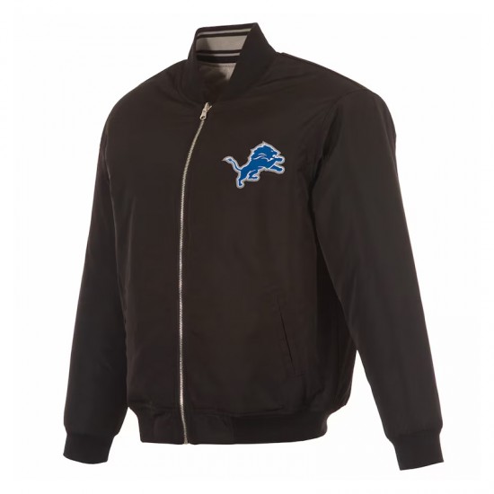 Detroit Lions Black Reversible Flight Jacket Detroit Lions Black Reversible Flight Jacket