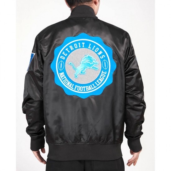 Detroit Lions Black Satin Jacket