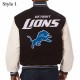 Detroit Lions Black and White Varsity Jacket Detroit Lions Black and White Varsity Jacket