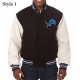 Detroit Lions Black and White Varsity Jacket Detroit Lions Black and White Varsity Jacket