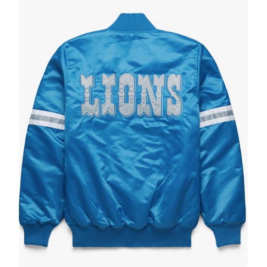 Detroit Lions Bomber Satin Jacket Detroit Lions Bomber Satin Jacket