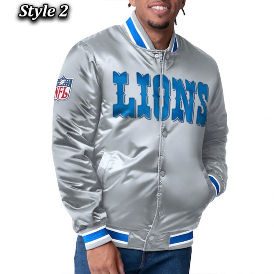 Detroit Lions Closer Blue/Silver Satin Jacket