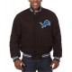 Detroit Lions Embroidered Black Wool Jacket