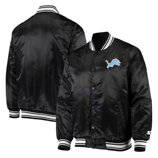 Detroit Lions Locker Room Black Satin Jacket Detroit Lions Locker Room Black Satin Jacket