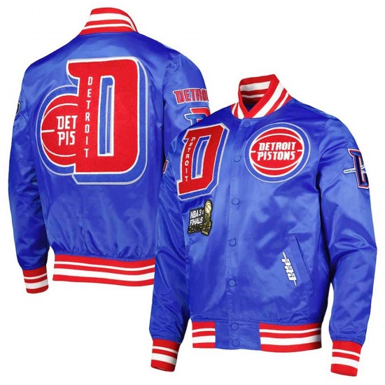 Detroit Pistons 3x Finals Champions Royal Satin Jacket