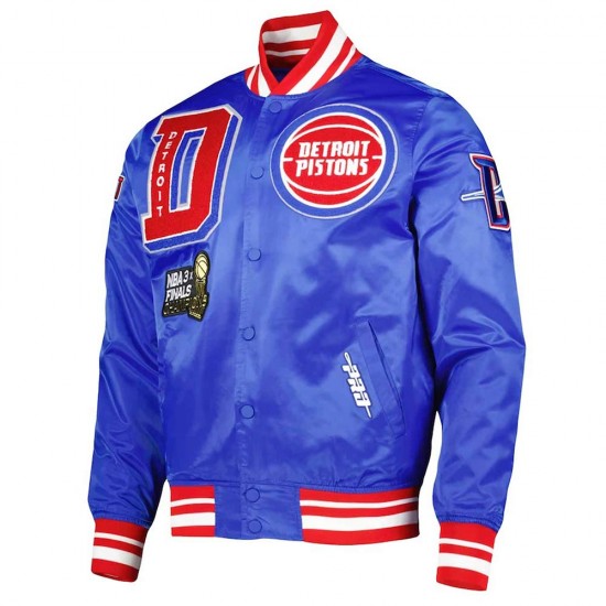 Detroit Pistons 3x Finals Champions Royal Satin Jacket