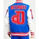 Detroit Pistons Mashup Varsity Royal and White Jacket Detroit Pistons Mashup Varsity Royal and White Jacket