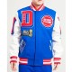 Detroit Pistons Mashup Varsity Royal and White Jacket Detroit Pistons Mashup Varsity Royal and White Jacket