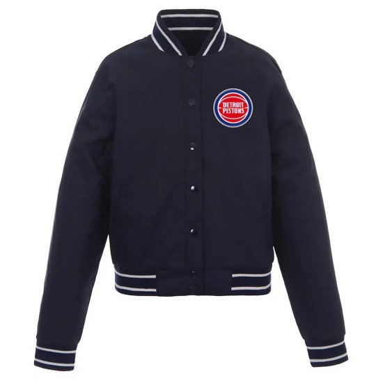 Detroit Pistons Navy Poly Twill Jacket Detroit Pistons Navy Poly Twill Jacket